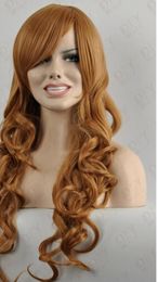 WIG shipping Blonde Women 32" Long Pretty Dark Wavy Wig Wigs Heat Cosplay Full Hair