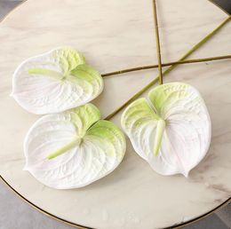 Artificial Anthurium 3D printing PU succulent 68cm height simulate flowers for christmas decor four Colours for choose