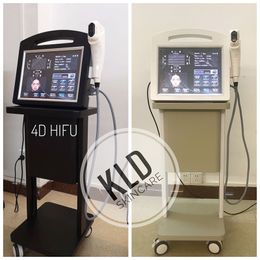 8 Cartridges 4D hifu with wheel trolley white or black color facial lifting breast lift body contouring 4Dhifu machine