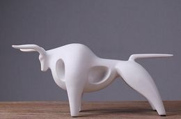 Modern Abstract Fortune Cow Statue Resin Ornaments Home Decoration Accessories Gift Resin Fortune cow Sculpture