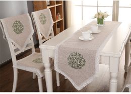 Cotton and linen wedding chair covers seat bottom cushion with embroidery for home or kitchen decoration home textile
