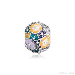 fascino del fiore del braccialetto di pandora Sconti 2019 primavera 925 sterling argento gioielli classico disposizione floreale perline di fascino adatti a Pandora braccialetti collana per le donne fai da te