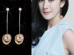 new hot Trendy earpieces Korean temperament zircon earring studs versatile fashion stacked circle earrings stylish classic exquisite eleganc