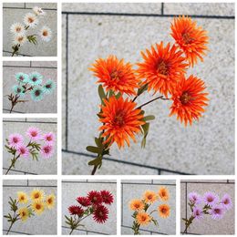 Fake Firework Chrysanthemum Flower(5 heads/piece ) Simulation Oil Painting Daisy for Wedding Home Decorative Artificial Flowers