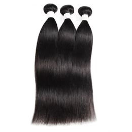 straight hair extensions for black women Australia - Ishow 9A Brazilian Straight Human Hair Bundles Weft 3pcs Wholesale Peruvian Hair Extensions Weave for Women All Ages 8-28inch Natural Color Black