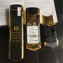 Unlocked Luxury Gold classical Signature Slider dual sim card Mobile Phone stainless steel body bluetooth 8800 metal Ceramics Cell phone