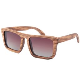 Fashion-Sunglasses Men Women Driving Sun Glasses for Man Female Square Vintage Sunglass Wood Polarizing Sunglasses-men