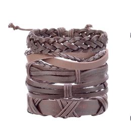 Multilayer Leather Bracelet For Men Wristband Jewelry Wrap Bracelets & Bangles