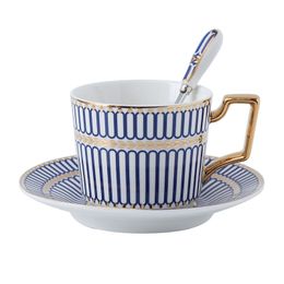 Export English bone China Porcelain Tea Set Coffee Cup Saucer Spoon Set high-end Espresso Cup