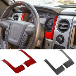 ABS Dash Cover Dashboard Decorative Trim Accessories 2pcs For Ford F150 Raptor 2009-2014 Car Interior Accessories