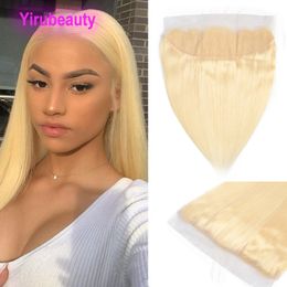 Indian Virgin 13X4 Lace Frontal Silky Straight 613# Colour Blonde 13 By 4 Frontal Pre Plucked 100% Human Hair Yirubeauty 12-24"