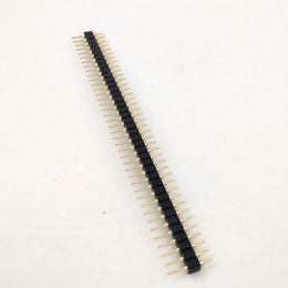 200pcs/lot Gold Plated 2.54mm pin header single row male 2.54 breakable pin header connector strip 2.54mm 40 round pin