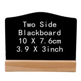 Rustic Table Number Mini Chalkboard Sign with Wood Stand 3.9x3inch Small Wooden Sign Buffet Display Plaque Novelty Décor W9703