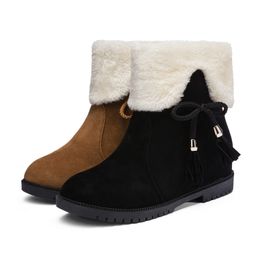 Women's Winter Midsole Boots Fashion Plus Pool Warm Two Wear Cotton Boots Flat Anti-Slip ankle Special Offer