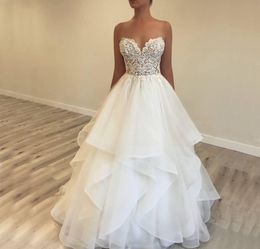 High Quality Cheap New Arrival Simple Wedding Dress A Line Sweetheart Appliques Long Country Garden Bridal Gown Custom Made Plus Size