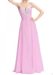 Pink A-Line Evening Dresses Robe Soiree Grace Karin Crystal Beaded Pink Formal Gowns For Party Special Occasion Dresses HY1373