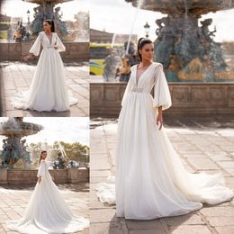 Vintage A Line Millanova Wedding Dresses Long Sleeve Tulle Lace Crystal Sequins Wedding Gowns Sweep Train robe de mariée