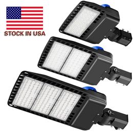 LED Parking Lot Lights 5000K LED Street Pole Light Flood Light (with Photocell) Brown IP65 Commercial Light Round Polo Slip Fit Mount