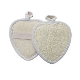 11.5x12cm Heart Shaped Natural Loofah Pads Exfoliating Luffa Remove the Dead Skin Spa Massage Powerful Cleansing Loofah Sponge