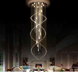 Tubor Luxury modern Crystal Chandelier Brief Creative K9 Stairs Suspension Light Hotel Project Lighting Fixtures Lustre hanglamp Light MYY