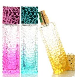 Wholesale 50ML Water Cube Colourful spray perfume bottle empty glass spray packing bottle