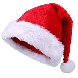 Children Christmas Santa Hat,Kids' Double-Layered Luxury Plush Christmas Santa Claus Xmas Cap Hat