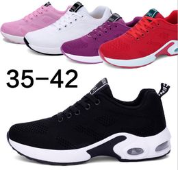 2020 Big Size Women Casual Shoes Fashion Mesh Sock Sneaker Black Red Platform Trainers Breathable Lace-up Runner Shoes with Box EU 35-42