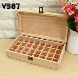 32 Holes Essential Oils Wooden Box 5ml Or 10ml Bottles SPA YOGA Club Aromatherapy Natural Pine Wood Without Paint