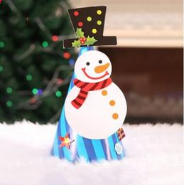 Albero di Natale Cappello del pupazzo di neve di carta a nido d'ape del partito della sfera Cappello da Babbo Natale fai da te Xmas Festival Decor Decorazioni di Natale LXL405A
