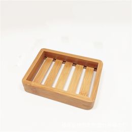 4 styles Natural Bamboo Soap Dishes Soap Tray Wooden Holder Shower Bathroom Accessories Drain Rack Home Supplies Free Deliver