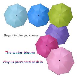 White All-weather Umbrella Five-folded Sunproof Pocket Umbrella Women Anti-UV Lightweight Small Black Gum Sunshade Flat Umbrella