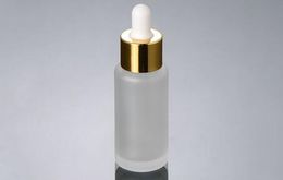 wholesale hot new 30ML Frosted Glass Dropper Bottle Gold Essence Packing Glass Bottle
