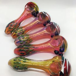 Newest Pretty Drawing Colourful Pyrex Glass Bong Smoking Philtre Holder Tube Handpipe Handmade Herb Tobacco Portable Holder DHL Free