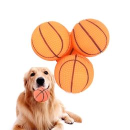 Professional Rubber Pet Dog Basketball Funny Kids Pet Dog Toy Squeaky Ball High Quality Pet Dog Cat Interactive Training Tools