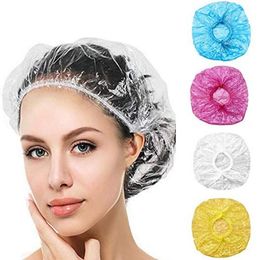 Plastic waterproof disposable bathing cap hair dyeing cap kitchen dust strip cap dust shoe cover LX2012