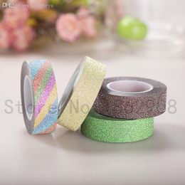 2016 Wholesale-8 Colours 10m glitter tape strong adhesive for masking deco washy tape