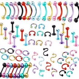Twist Belly Button Rings Jewelry Ear Cartilage Helix Tragus Piercing Nose Ring Lip Eyebrow Piercings Industrial Barbell Body
