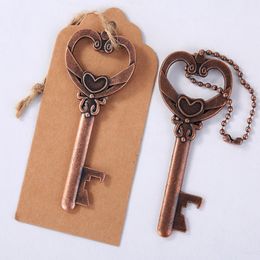 50pcs/lot key Shaped Bottle Opener Keychain zinc alloy Key Ring Beer Bottle Opener Unique Creative Wedding Party Gift Favour