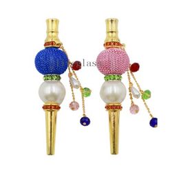 Colourful Habdmade Diamond Arab Hookah Nozzle Tips Shisha Narguile Philtre Smoking Accessories Pipes Metal Hookah Mouthpiece Mouth Tip