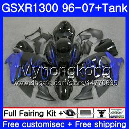 +Tank For SUZUKI GSXR-1300 GSXR1300 96 97 98 99 00 01 333HM.91 Hayabusa GSXR 1300 1996 1997 1998 1999 2000 2001 2007 Fairings Blue flames