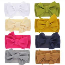 Baby Girl Big Bow Hairbands Elastic Bowknot Newborn Turban Solid Wide Head Wrap Kids Rabbit Ears Headwear Hair Accessories 8 Colours BT5118