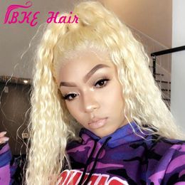 Water/deep Wave Wig 13*4 Synthetic Lace Frontal Wigs Pre Plucked Natural Hairline Blonde Colour Wigs Modern Show Hair