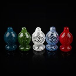 Newest Colourful Pyrex Glass Bong Hookah Smoking Accessories Handmade Cover Carb Cap Bubble Ball Top Oil Rigs Portable Innovative Design DHL