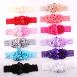 Multi Style Baby Girl Hair Headband Lace Stereo Rose With Beading Design Heaband Girls Hair Accessory