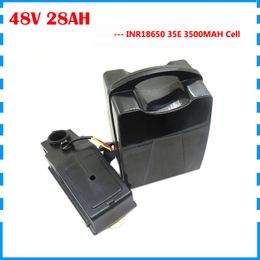 1000W 48V electric bicycle battery 48V 28AH lithium ion battery use 3500mah 35E 18650 cell 30A BMS with 54.6V 2A Charger