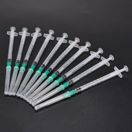 100 Pieces/Set 1ml Syringe &18Ga 1.5 Inch Blunt Tip Needle & Protective Cover Cap Kit For Applications in Tight Spots