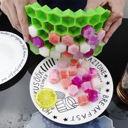 Food Grade Honeycomb Ice Cube Tray Tools 37 Grids Silicone Cubes Maker Mould Without Lid For Cream Party Whiskey Cocktail Drink DBC BH3571