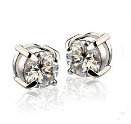 Shiny Crystal medical ear Stud Earrings For Women Men White Black Magnetic Magnet Ear Stud Earrings Clip On No Ear Hole Gift