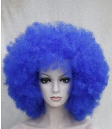 FREE SHIPPIN + New Fashion Classic Dark Blue fluffy Afro hair Women's Cosplay Wig