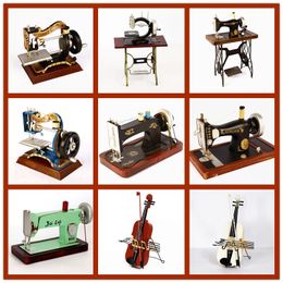 SL Retro Sewing Machine Model, Tinplate Vintage Handmade Ornament, Nostalgic Style, for Christmas Gift, Collecting, Home,Shop,Bar Decoration